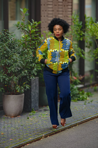 Amma Navy And Lime Reversal Jacket