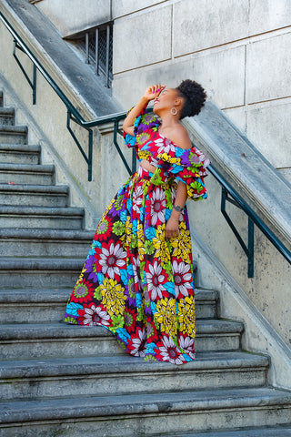 MOREMI FLORAL CROPPED TOP AND MAXI SKIRT SET