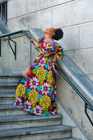 MOREMI FLORAL CROPPED TOP AND MAXI SKIRT SET