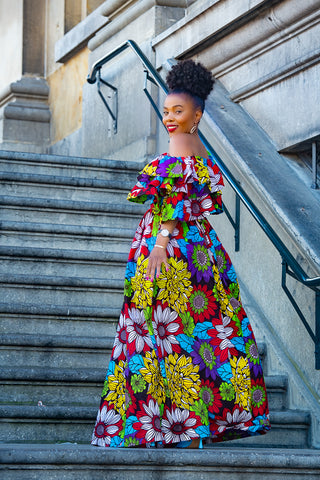 MOREMI FLORAL CROPPED TOP AND MAXI SKIRT SET