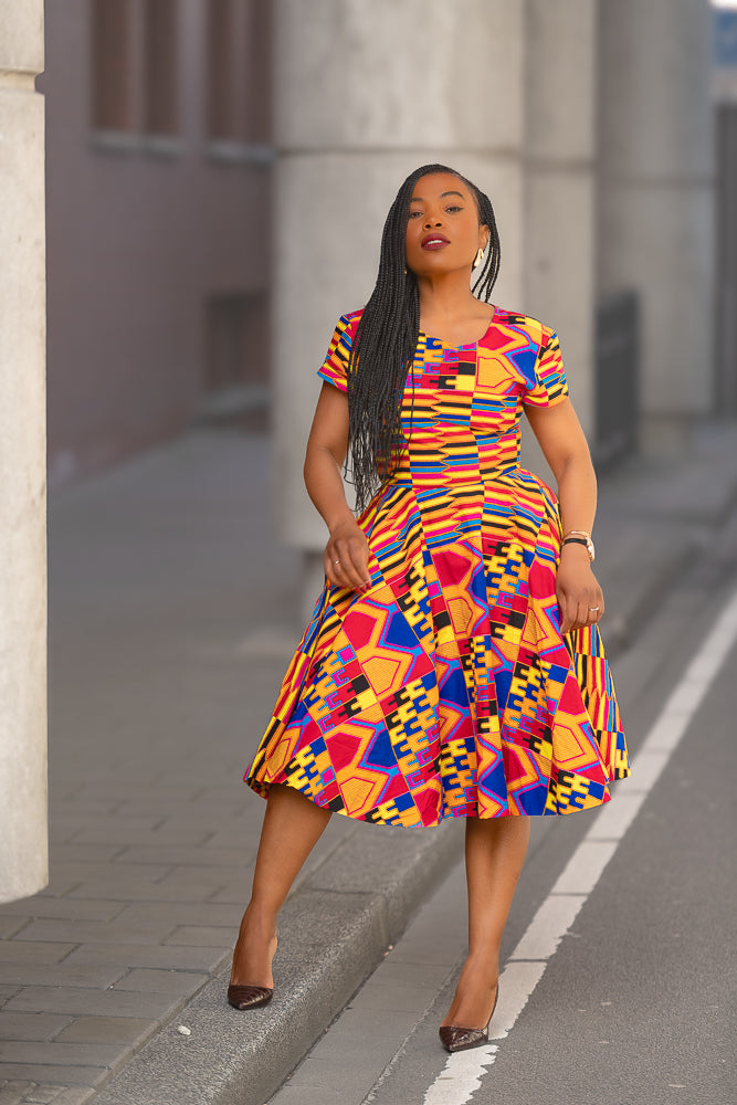 Tendai Multicoloured Kente Dress