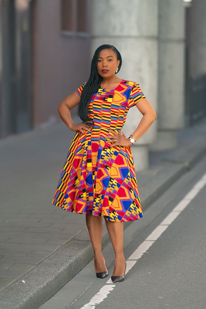 Tendai Multicoloured Kente Dress