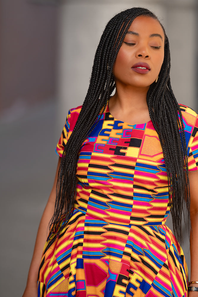 Tendai Multicoloured Kente Dress