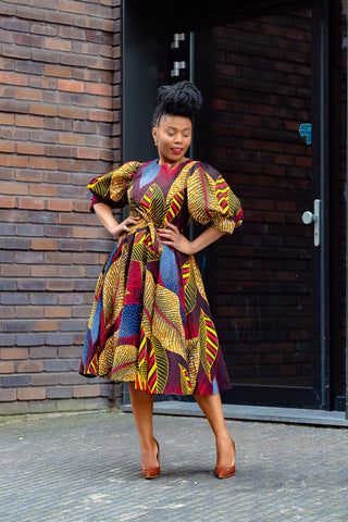 Nefertiti Brown Flare Dress