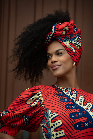 Nefertiti Red Headwrap Accessories