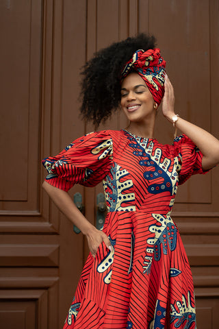 Nefertiti Red Headwrap Accessories