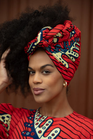 Nefertiti Red Headwrap Accessories