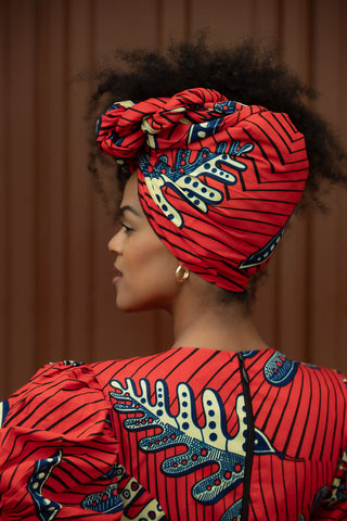 Nefertiti Red Headwrap Accessories