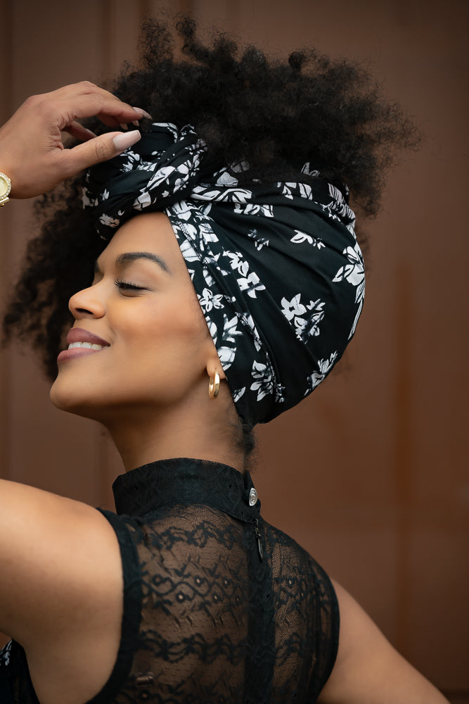 Abeba Black and White Headwrap