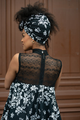 ABEBA BLACK AND WHITE HEADWRAP