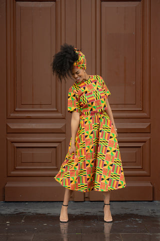 Teju Kente Skirt Set Clothing
