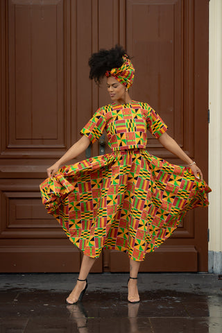Teju Kente Skirt Set Clothing