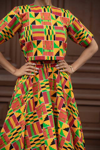 Teju Kente Skirt Set Clothing