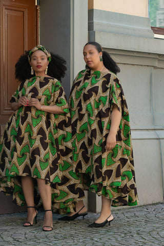 Kenya Green And Black Hi Low Dress Women’s Dress