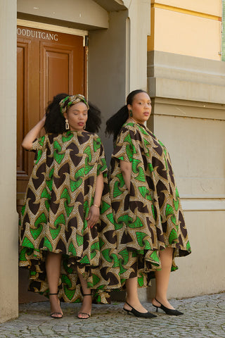 Kenya Green And Black Hi Low Dress Women’s Dress