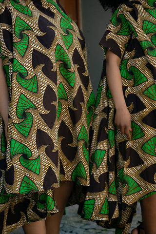 Kenya Green And Black Hi Low Dress Women’s Dress
