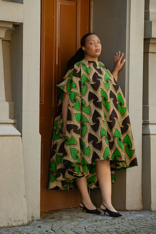 Kenya Green And Black Hi Low Dress Women’s Dress
