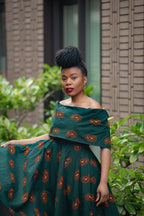 Oyin Green And Brown Midi Dress. Dresses