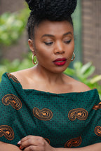 Oyin Green And Brown Midi Dress. Dresses