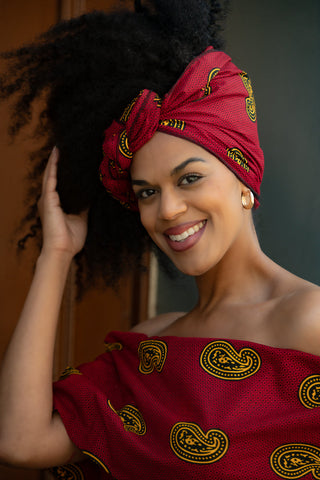 Oyin Red And Yellow Headwrap Accessories