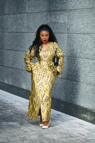 EMELIA GOLD WRAP DRESS Dresses