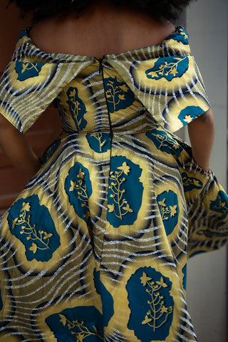 Oyin Blue And Gold Dress Dresses