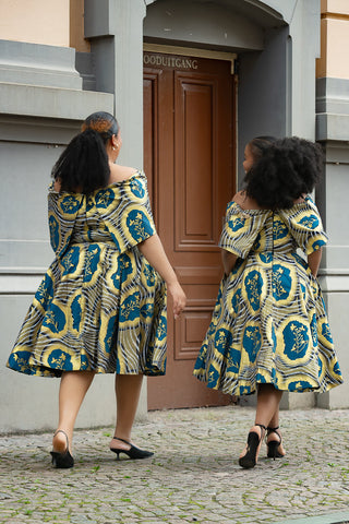 Oyin Blue And Gold Dress Dresses