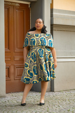 Oyin Blue And Gold Dress Dresses
