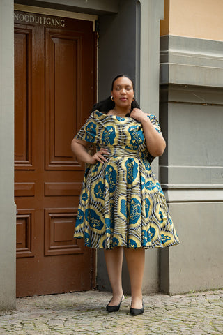 Oyin Blue And Gold Dress Dresses