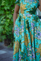 Marisol Mint Green and Gold Floral Dress