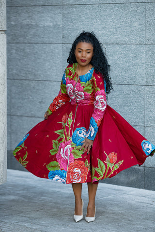 SHANI FLORAL MIDI DRESS Dresses