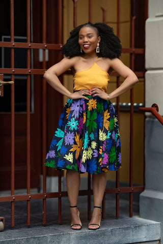 Yomi Floral Skater Skirt Skirts