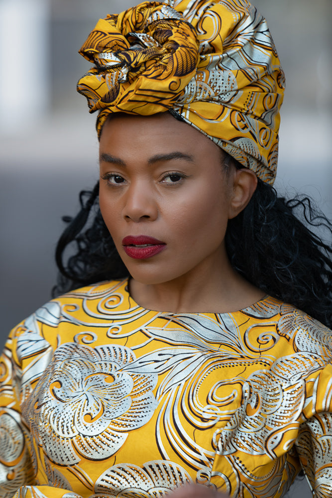 slim fit dress slacks D'iyanu | Ronke African Pattern Ankara Maxi Dress for Women | Traditional Culture Kente Print Cloth | Black Brown Geometric main image 1