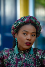 Malkia Burgundy and Green Turban