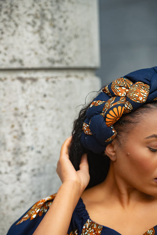 OMOLOLA PRINTED BRAIDED TURBAN