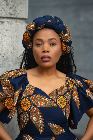 OMOLOLA PRINTED BRAIDED TURBAN