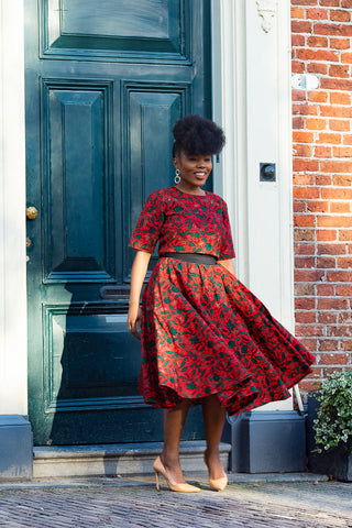 Pre-Order Teju Red 2 Piece Set Outfit Sets