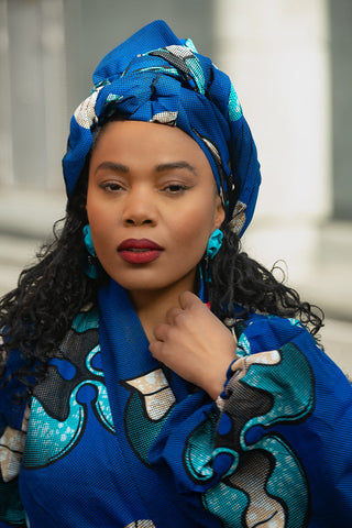 FRIDA BLUE HEADWRAP HEADWRAPS