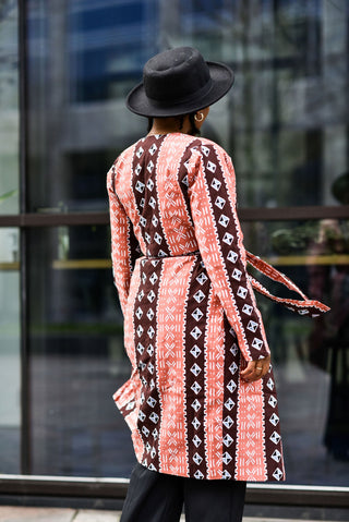 Oba Tribal Peach Jacket Dresses