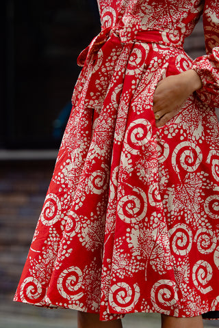 MARIAMA RED MIDI  DRESS