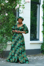 Titilayo Green and Gold Turban