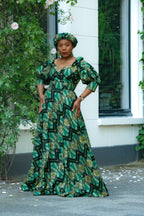 Titilayo Green and Gold Turban