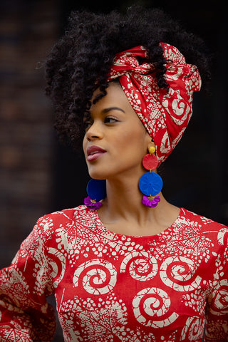 MARIAMA RED MIDI  DRESS