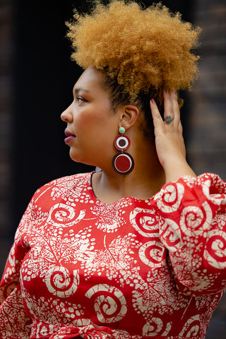 MARIAMA RED MIDI  DRESS