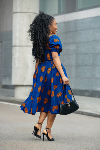 AYANDA BLUE MIDI DRESS Dresses