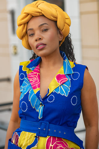 YELLOW BRAIDED TURBAN