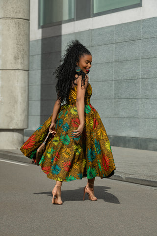 LYDIA BROWN STRAP DRESS