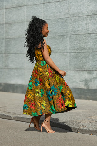 LYDIA BROWN STRAP DRESS