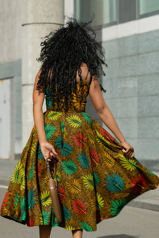 LYDIA BROWN STRAP DRESS