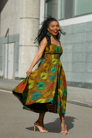 LYDIA BROWN STRAP DRESS